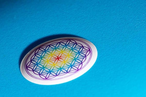 Blume des Lebens Sticker Regenbogen – Bild 7