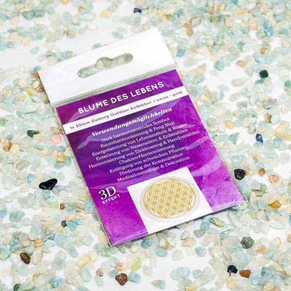 Blume des Lebens Sticker Gold – Bild 5