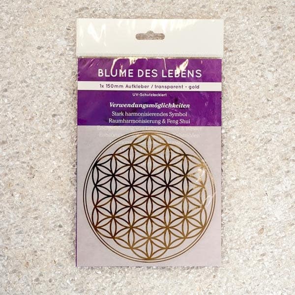Blume des Lebens Sticker Gold – Bild 2