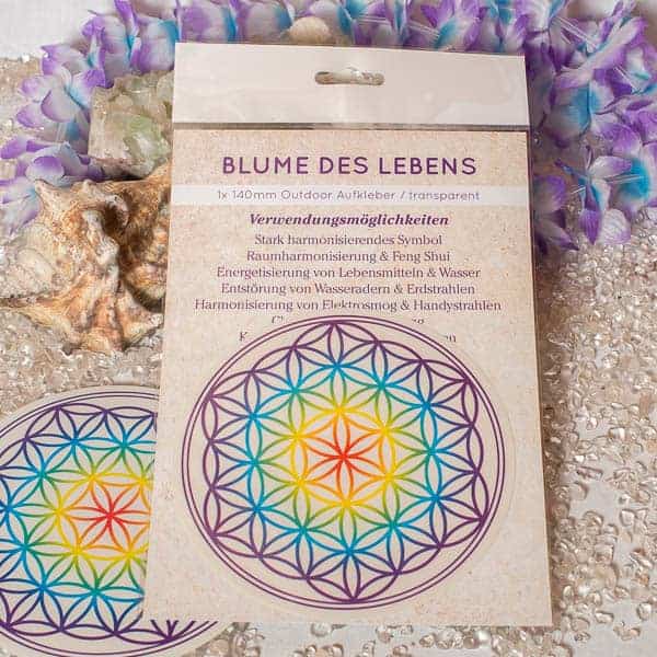 Blume des Lebens Sticker Regenbogen – Bild 2