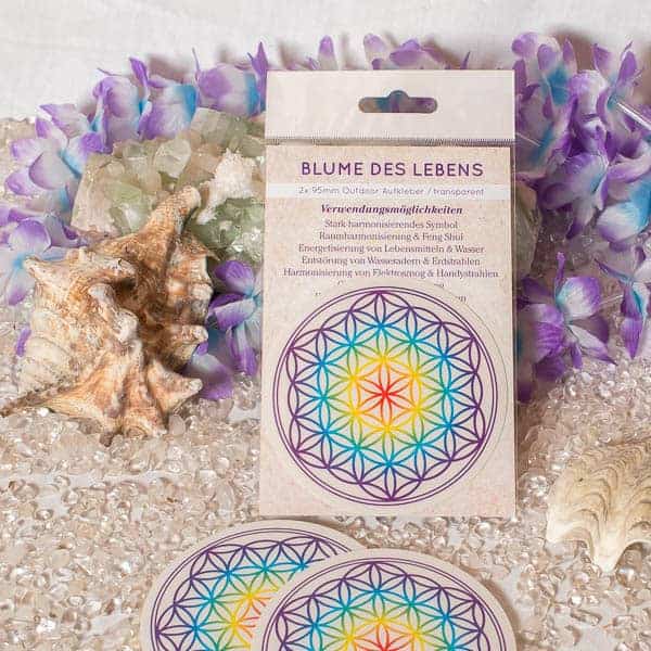 Blume des Lebens Sticker Regenbogen – Bild 3