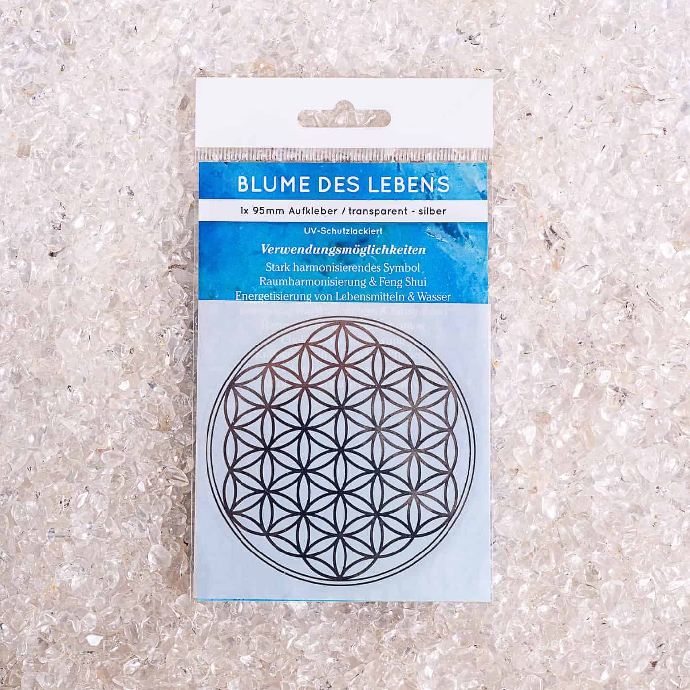 Blume des Lebens Sticker Silber – Bild 3