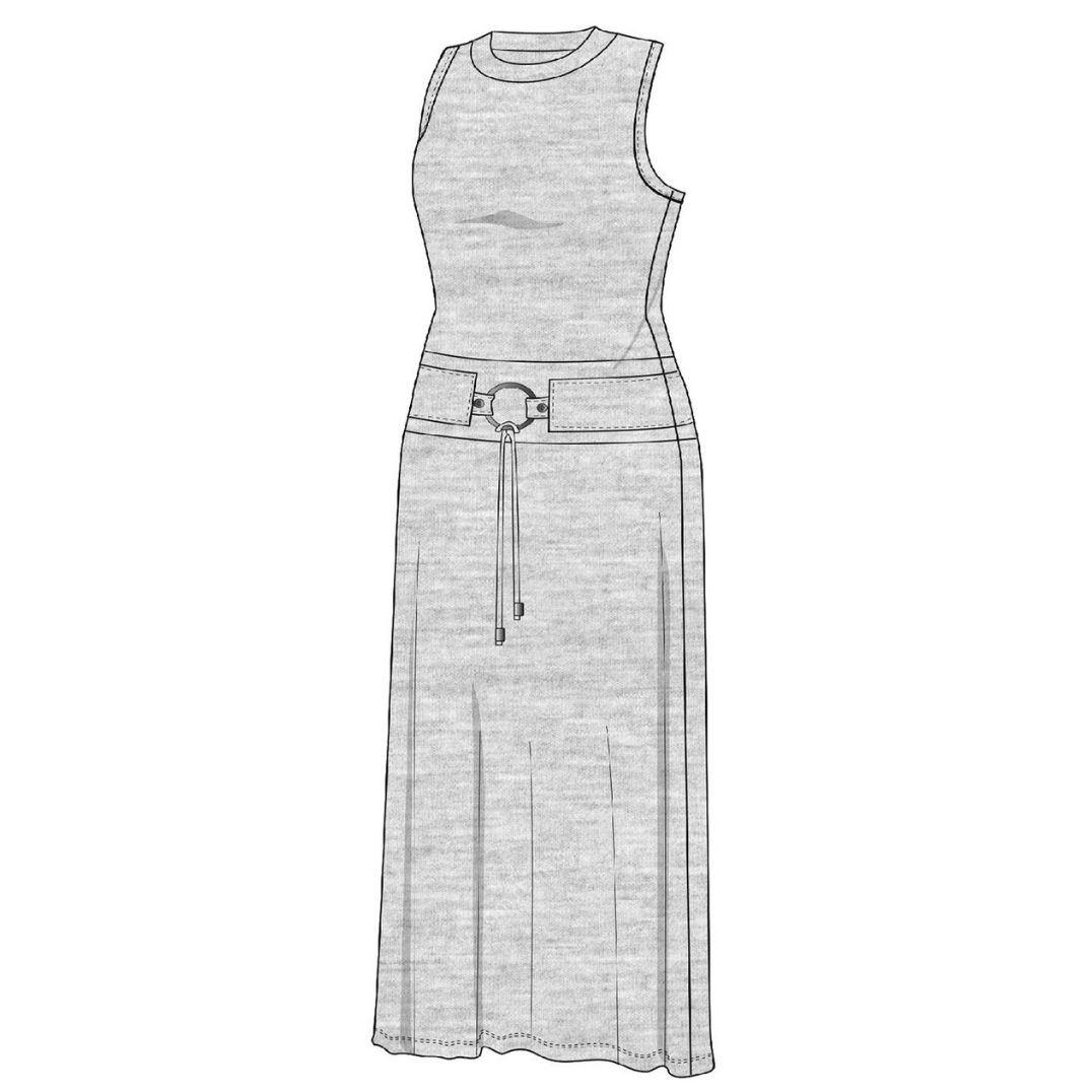 Maxikleid "Thalia Dress" Light Grey – Bild 2