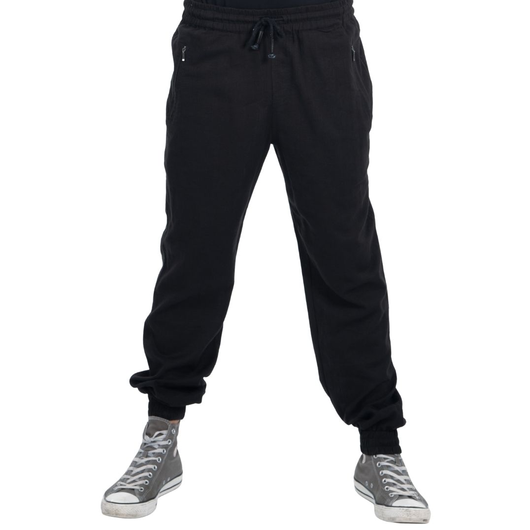 Hose "Habbo" Black, Bio Gots Baumwolle Slub – Bild 4