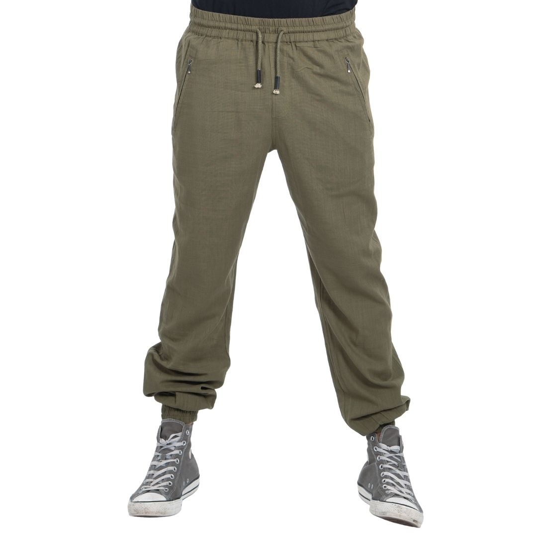 Hose "Habbo" - Olive Bio Gots Baumwolle Slub
