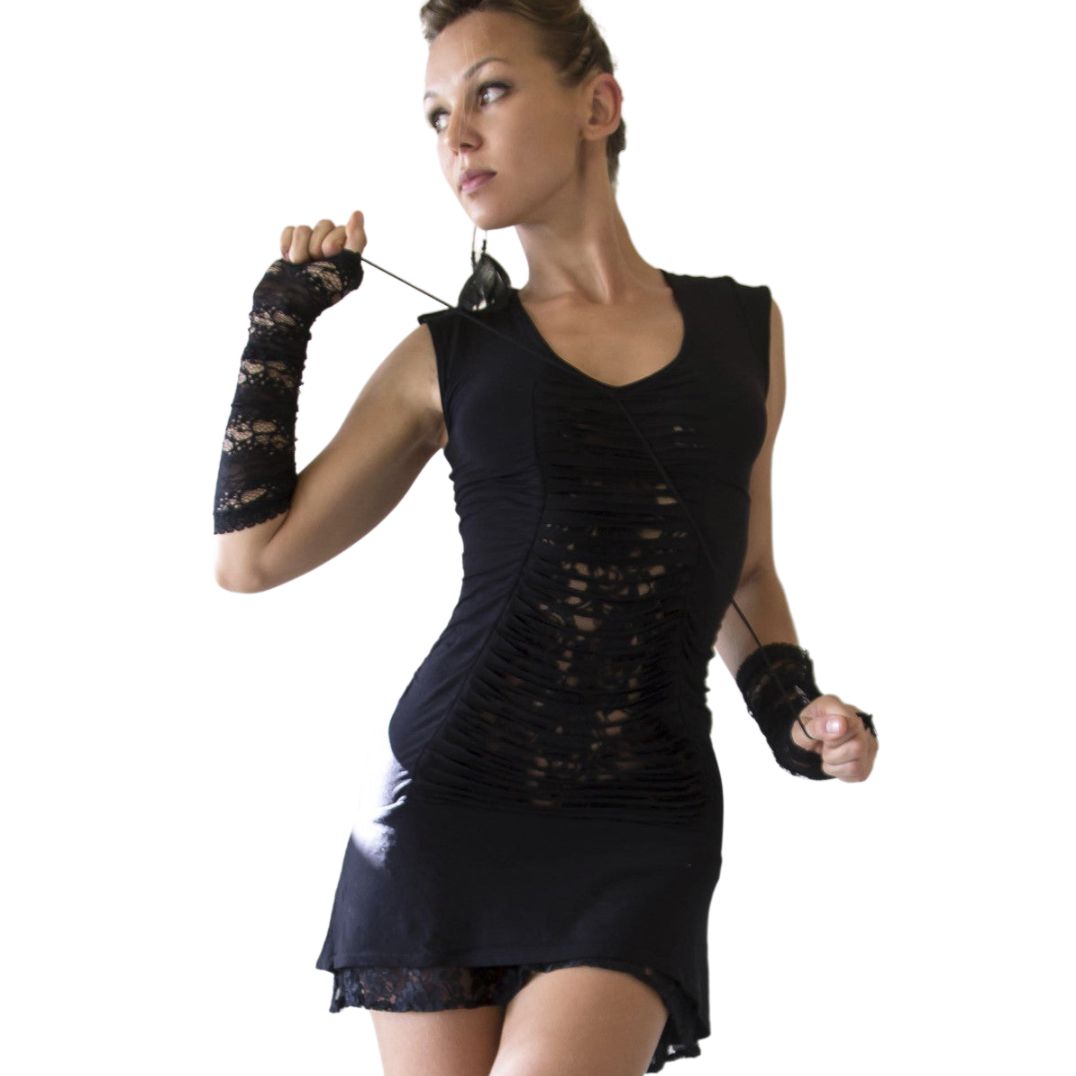 Minikleid Liloo Wear "Jadeite Dress" - Black – Bild 3
