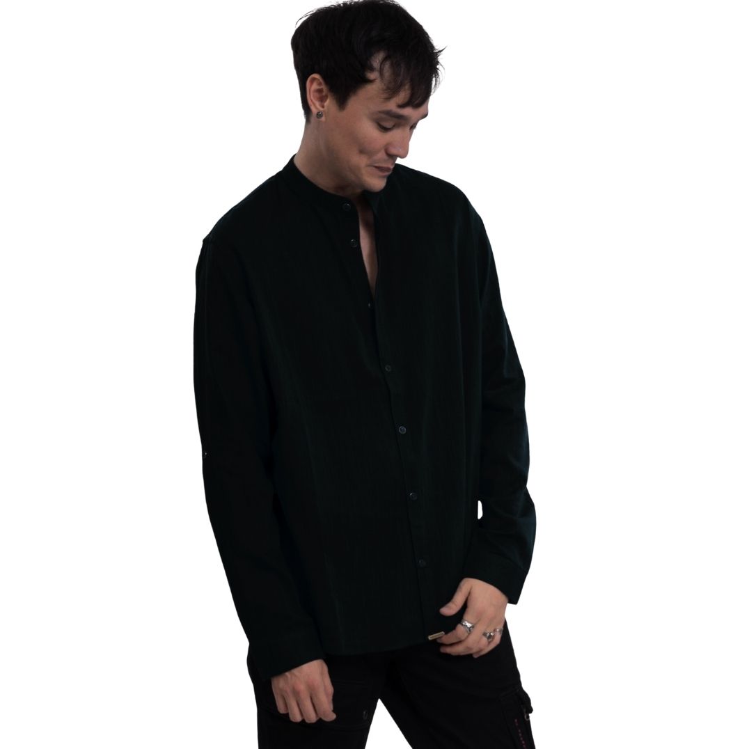 Hemd „Toni“ Bio Gots Slub Cotton - Black