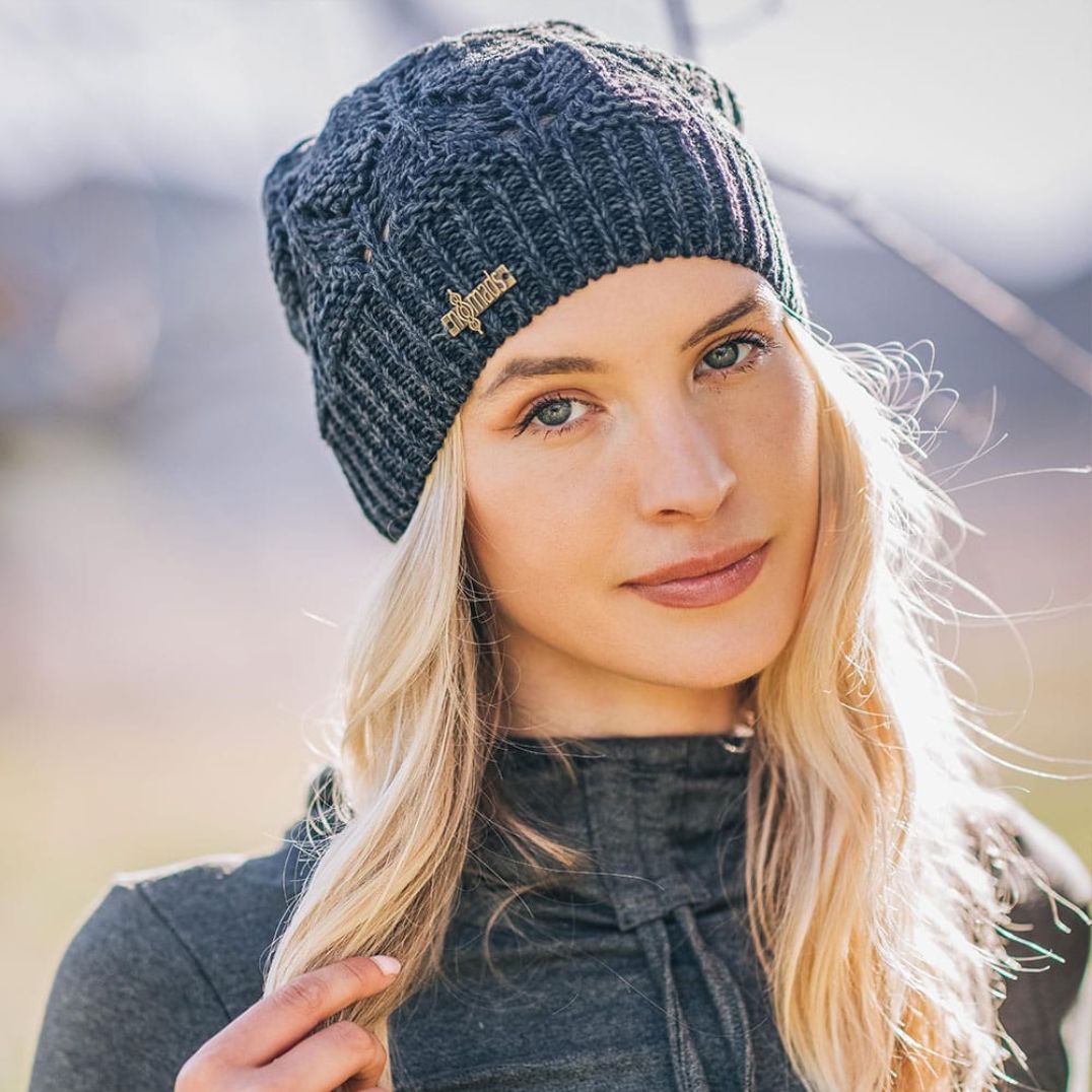 Haube "Alaska Beanie" Black, Hanfstrick