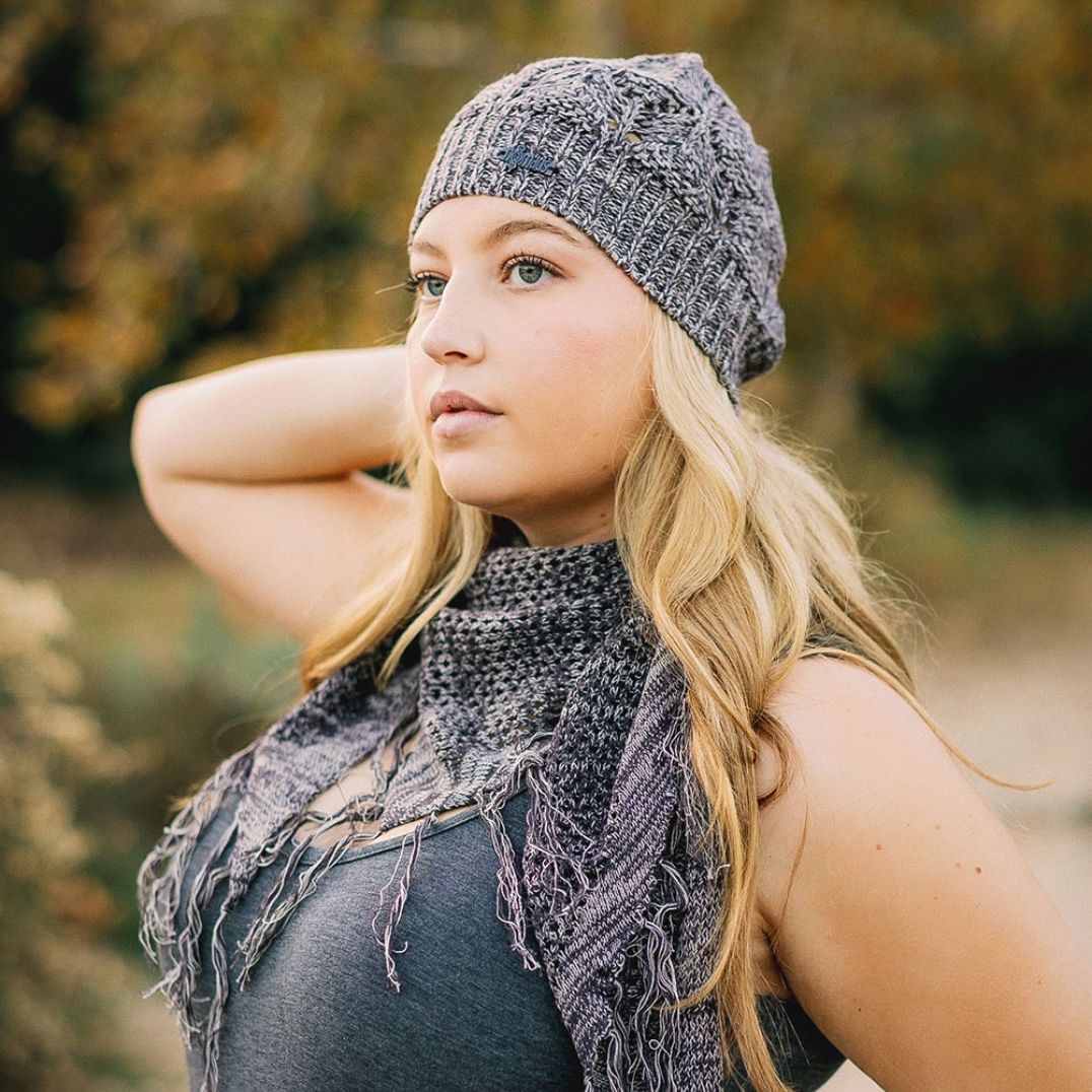 Haube "Alaska Beanie" Stormy Grey, Hanfstrick – Bild 3