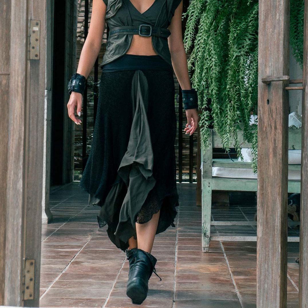 Rock "Le Skirt" Olive-Black – Bild 5