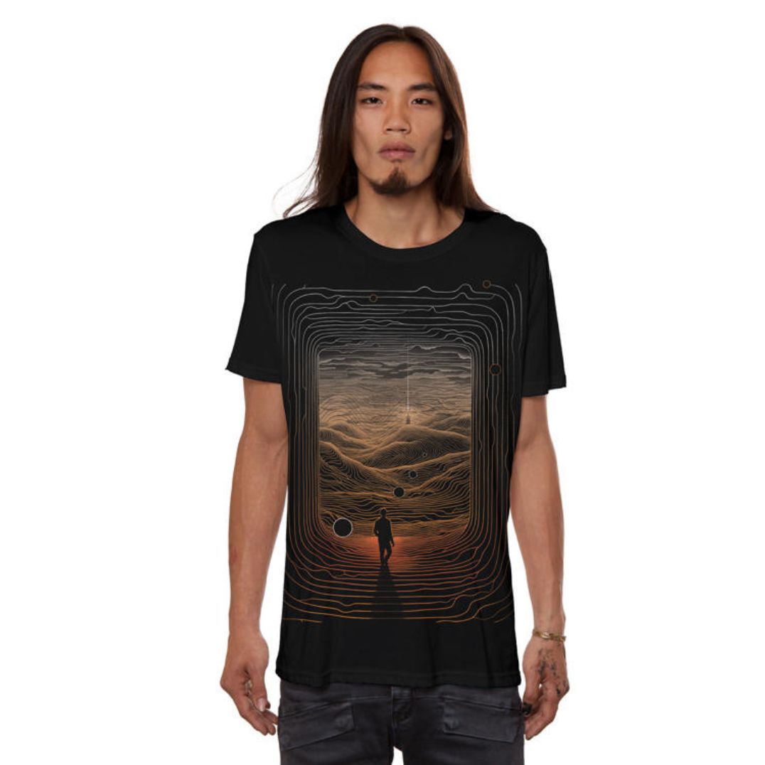 Shirt "Mountains" - Black – Bild 3