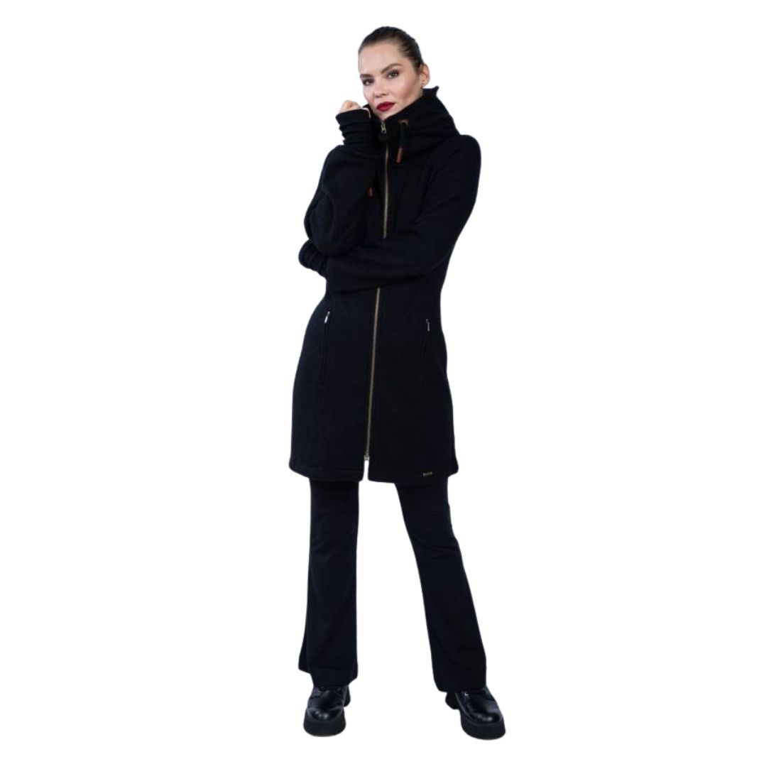 Merinomantel "Madina" Black, mulesingfrei