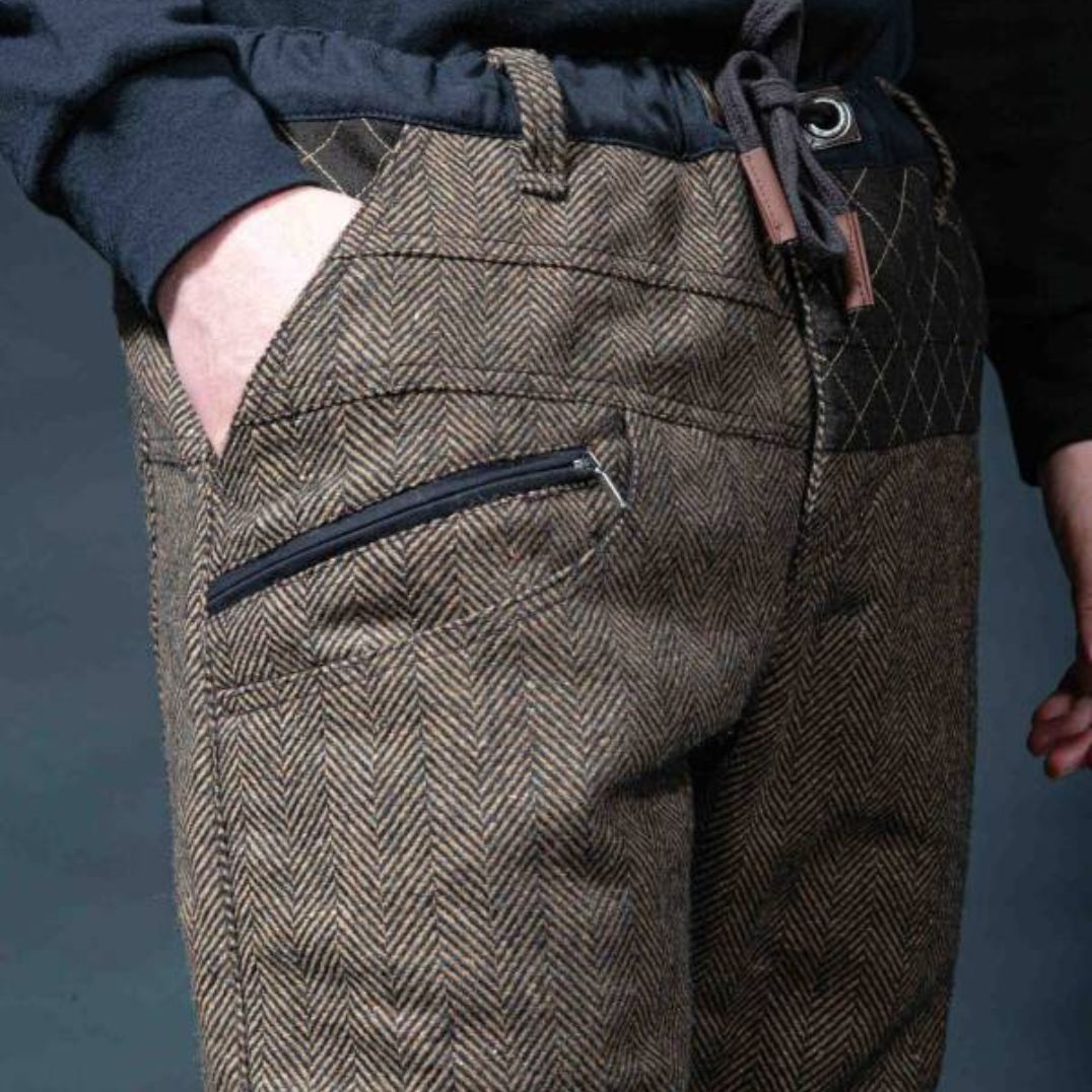 Hose "Hugo" Choco, Herringbone – Bild 3