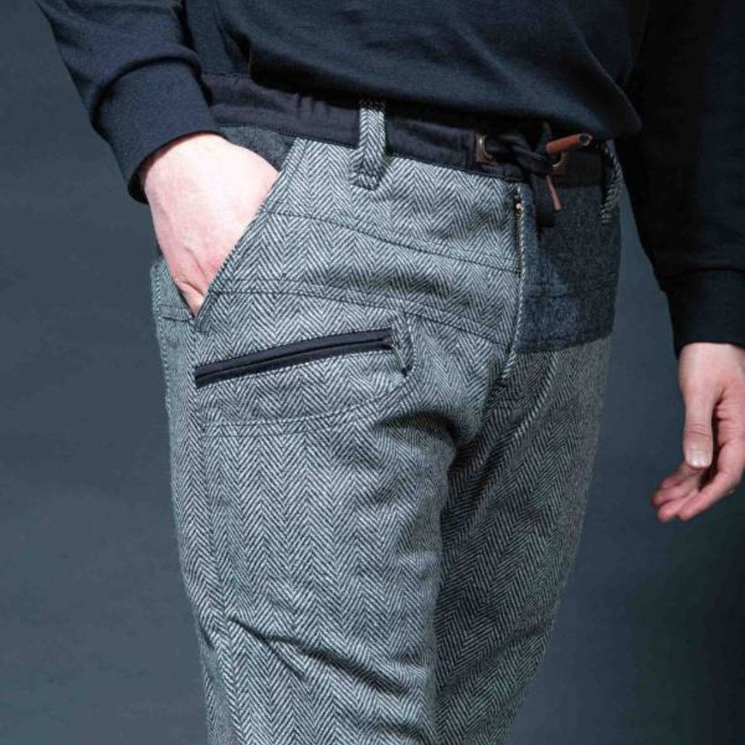 Hose "Hugo" Grey, Herringbone – Bild 3