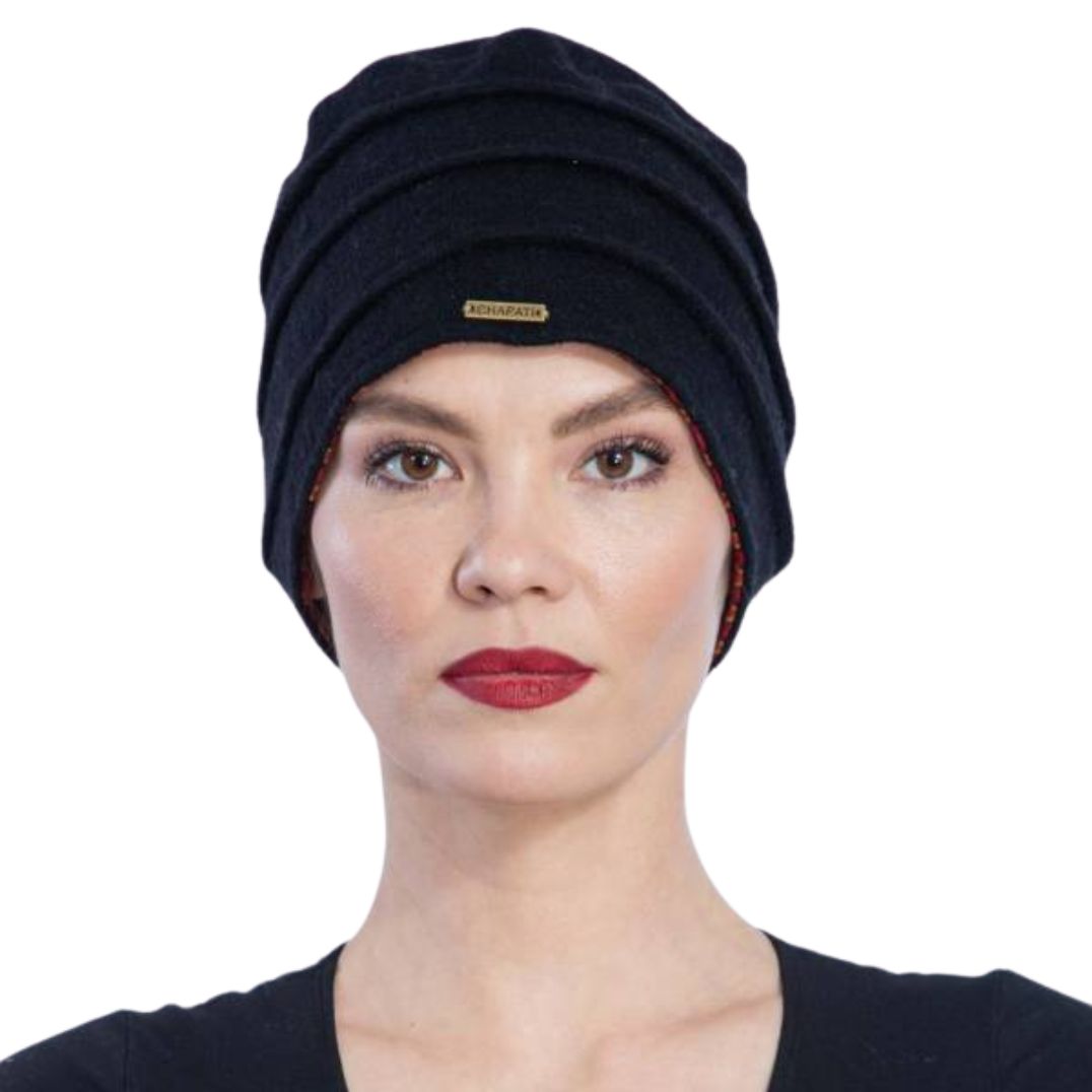 Merinohaube "Melinda" Black