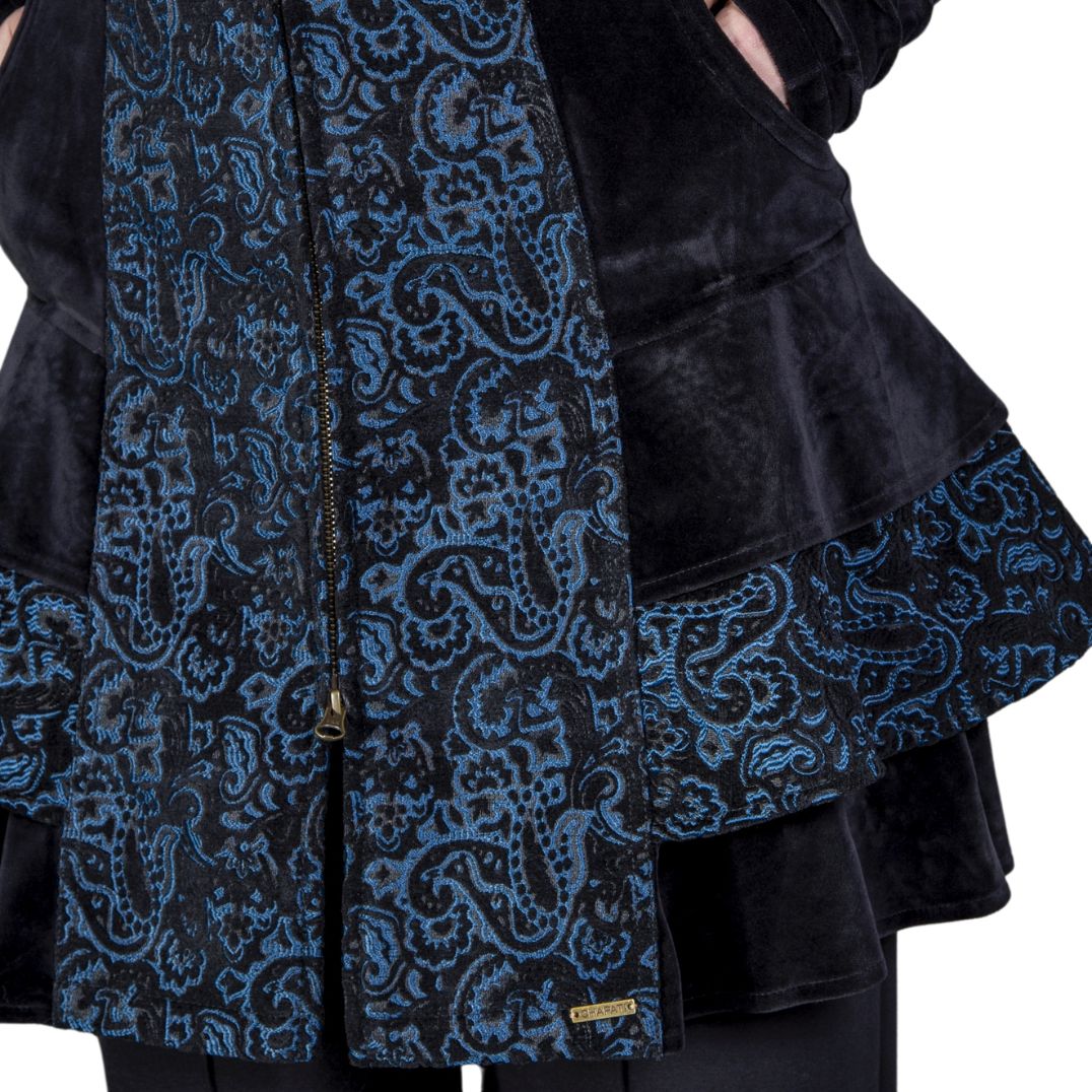 Kurzmantel „Medina" Black/Blue – Bild 4