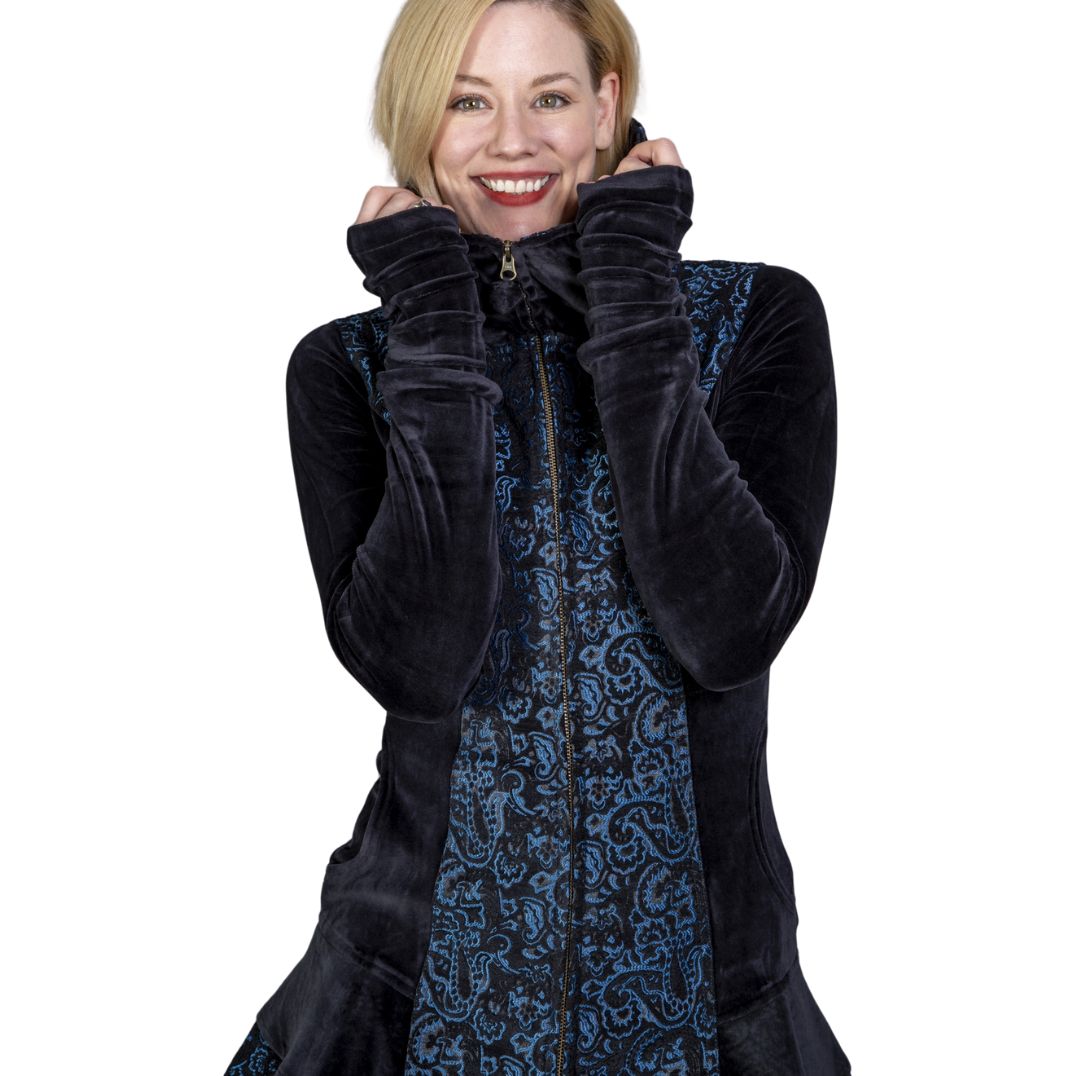 Kurzmantel „Medina" Black/Blue