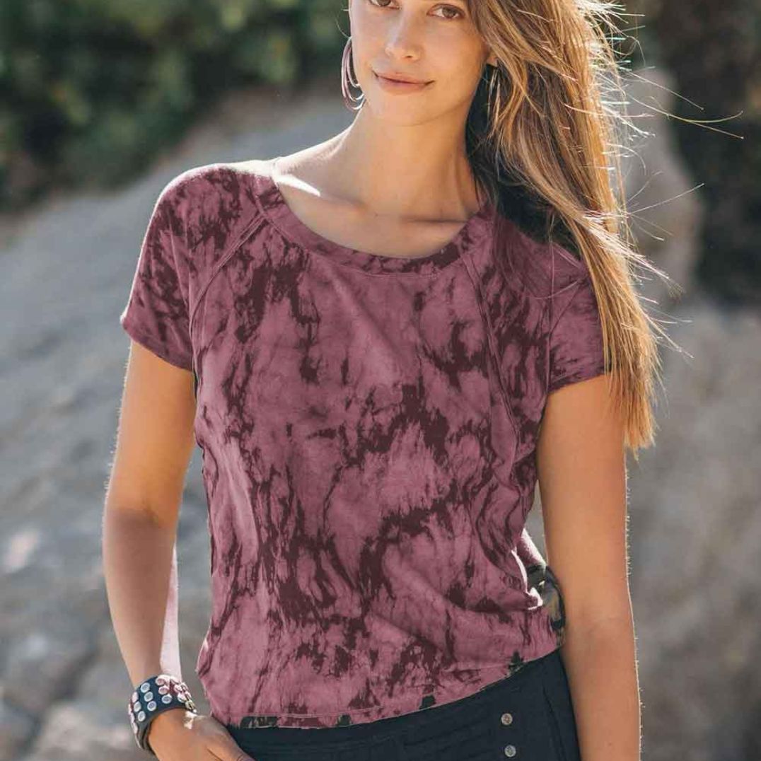 Shirt "Peyote Tee" Dusty Rose Tie-Dye, Hanf