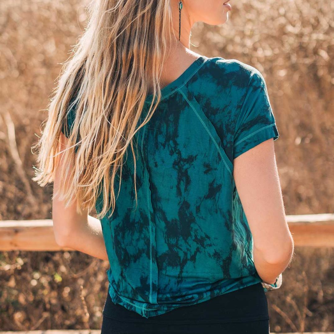 Shirt "Peyote Tee" Turquoise Tie-Dye, Hanf – Bild 2