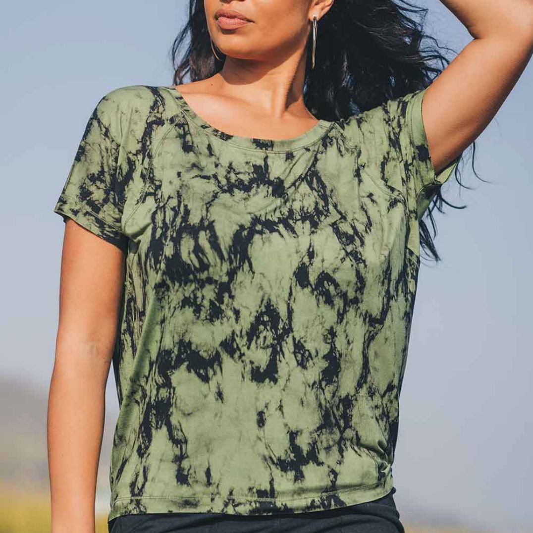 Shirt "Peyote Tee" Vine Green Tie-Dye, Hanf