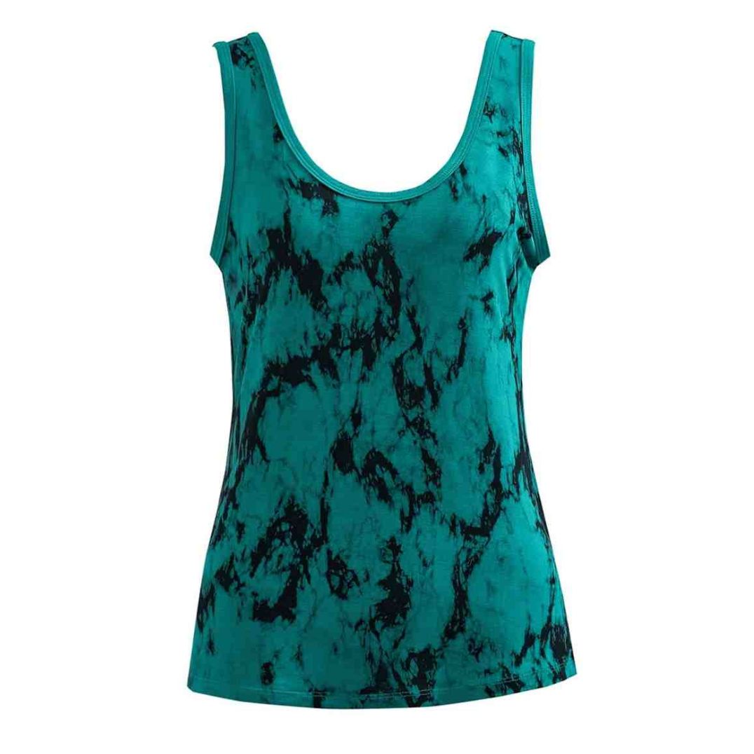 Tanktop "Twyla" Turquoise Blue Tie-Dye, Hanf