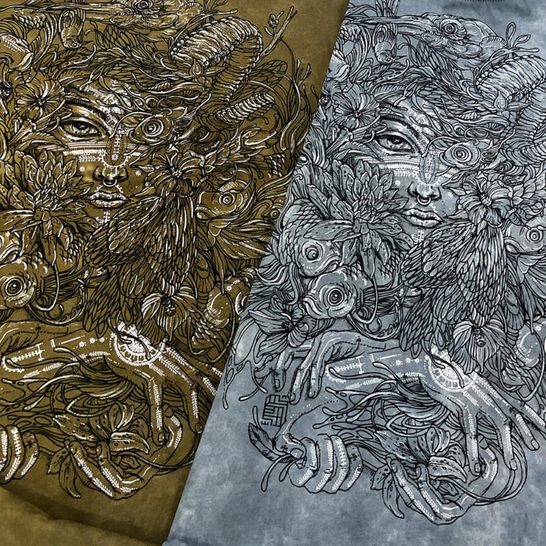 Shirt "Mushi Master" Grey Tie-Dye – Bild 4