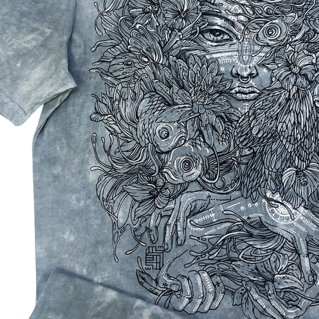 Shirt "Mushi Master" Grey Tie-Dye – Bild 3