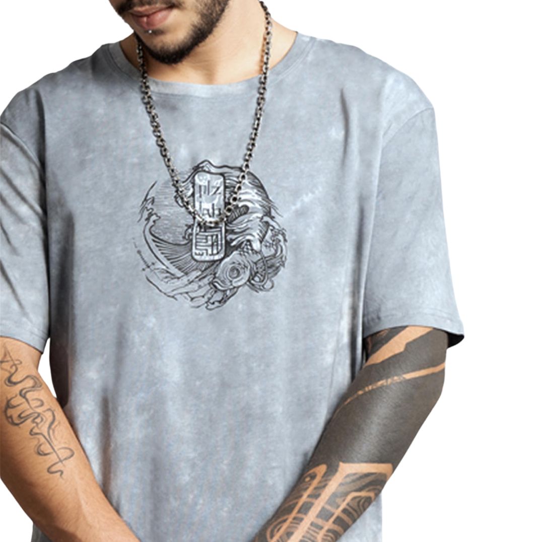 Shirt "Mushi Master" Grey Tie-Dye – Bild 2