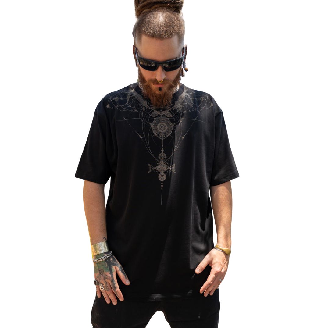 Shirt Oversize "Ornament" Black – Bild 2