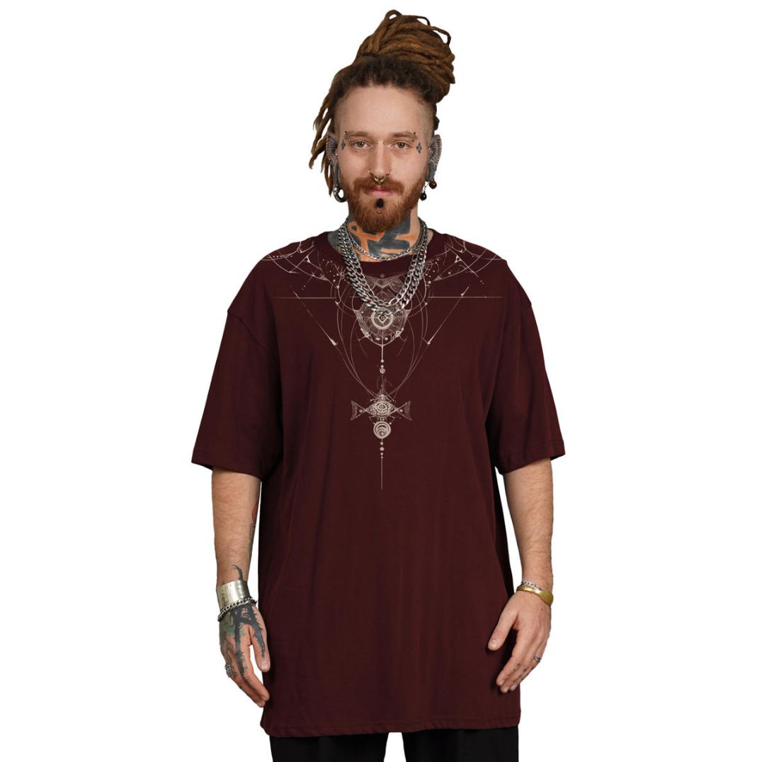Shirt Oversize "Ornament" Bordeaux