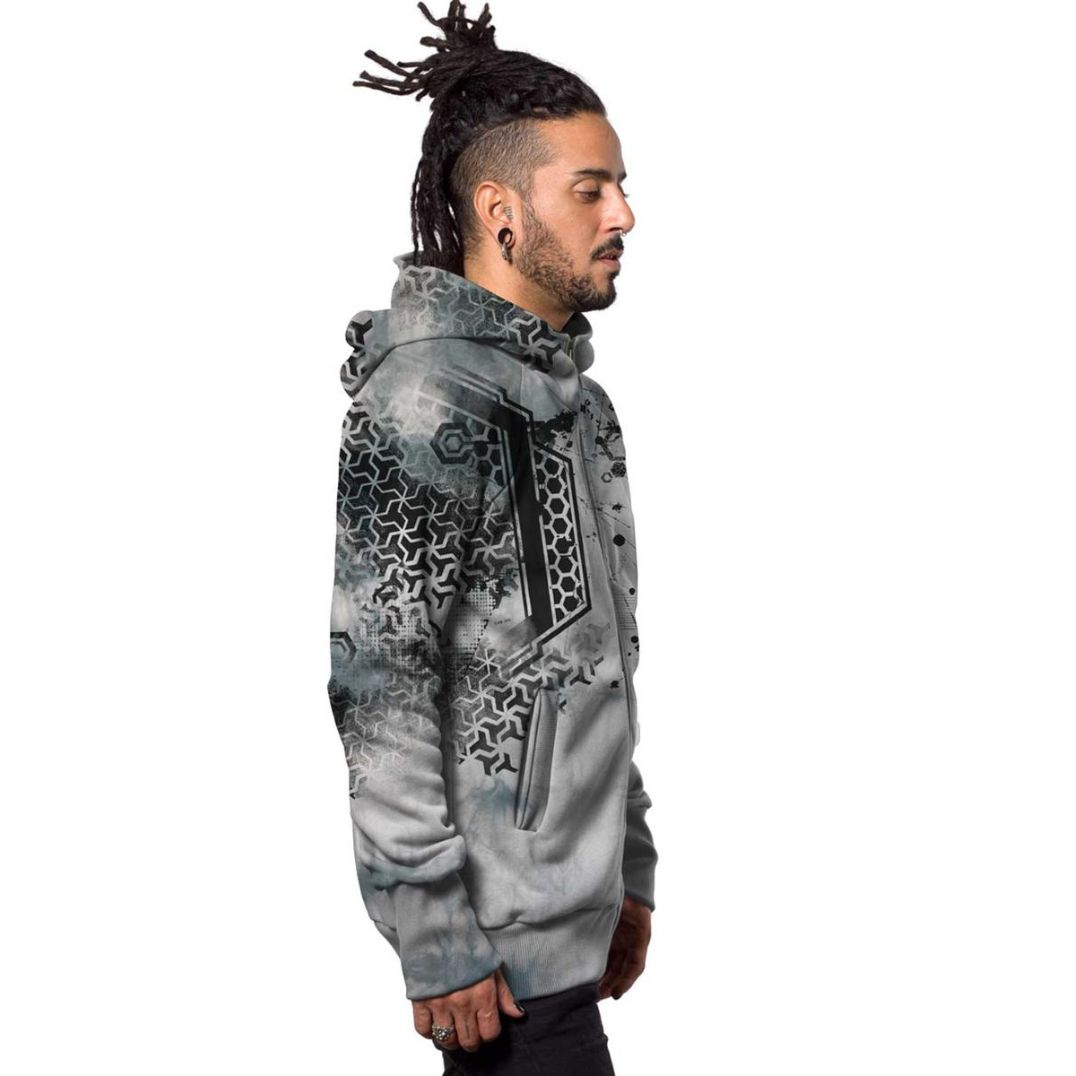 Kapuzenjacke "Dea" Grey Tie-Dye – Bild 4