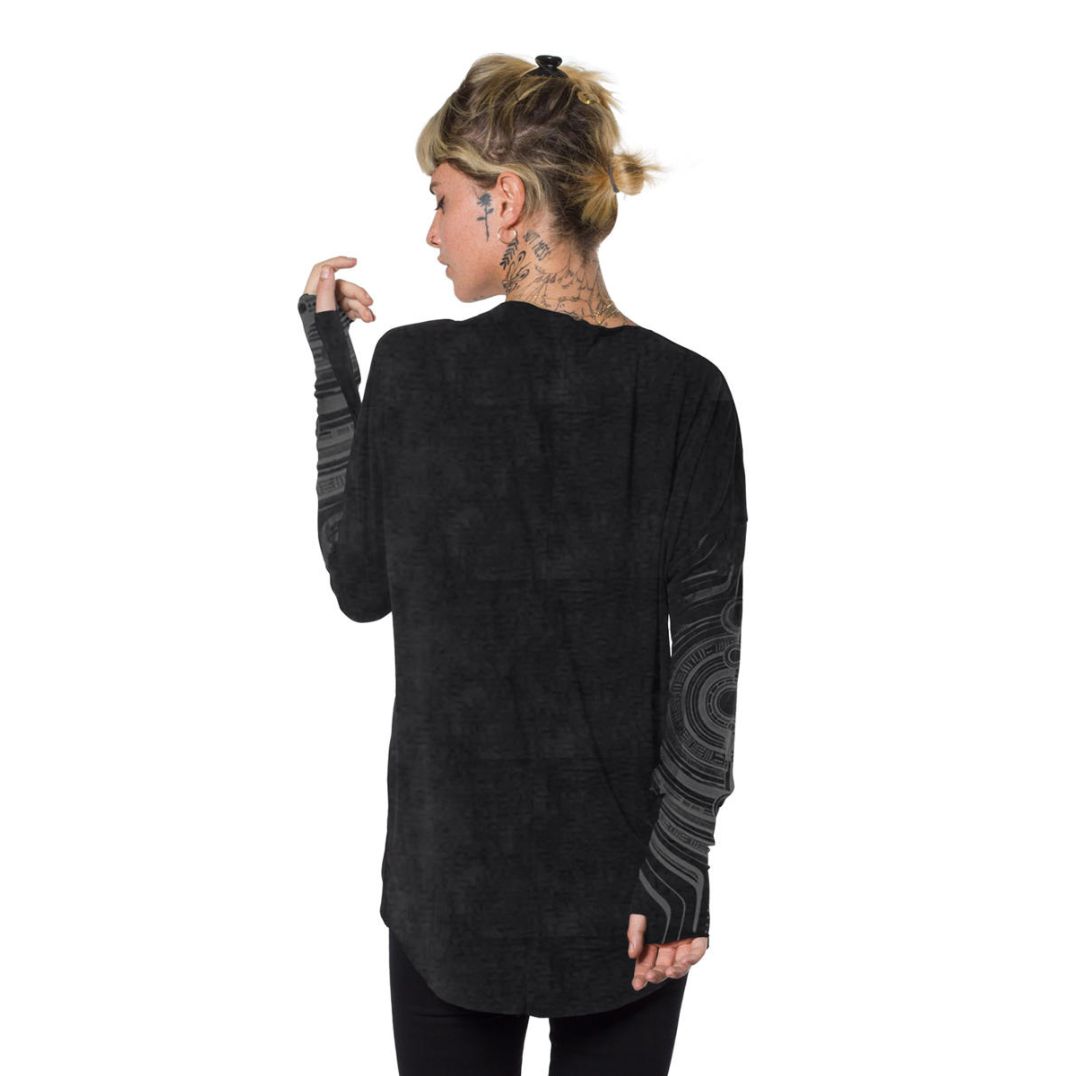 Longsleeve "Yoshinori" Black Texture - Unisex – Bild 2