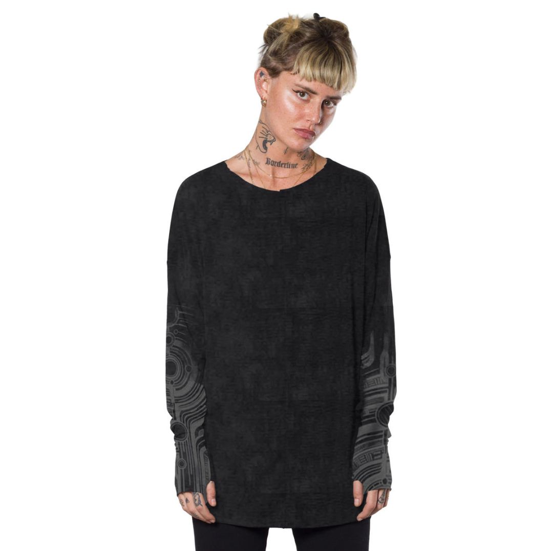 Longsleeve "Yoshinori" Black Texture - Unisex