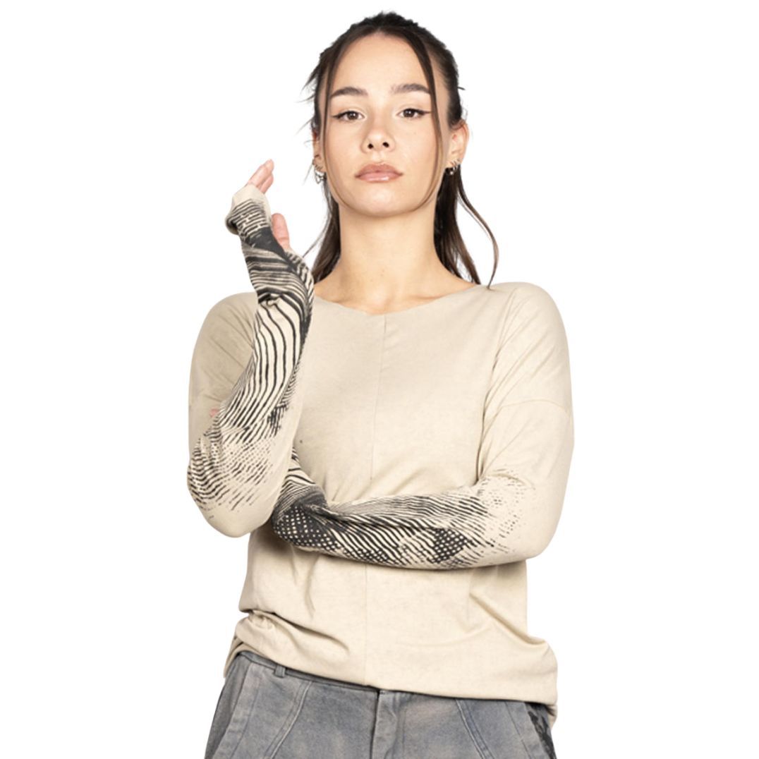 Longsleeve "Okinami" Beige - Unisex – Bild 3