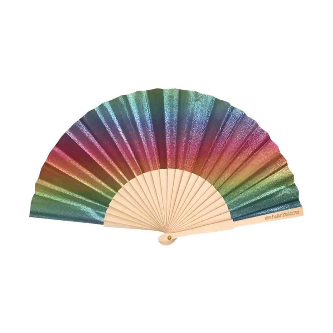 Fächer klein "Regenbogenglitzer"