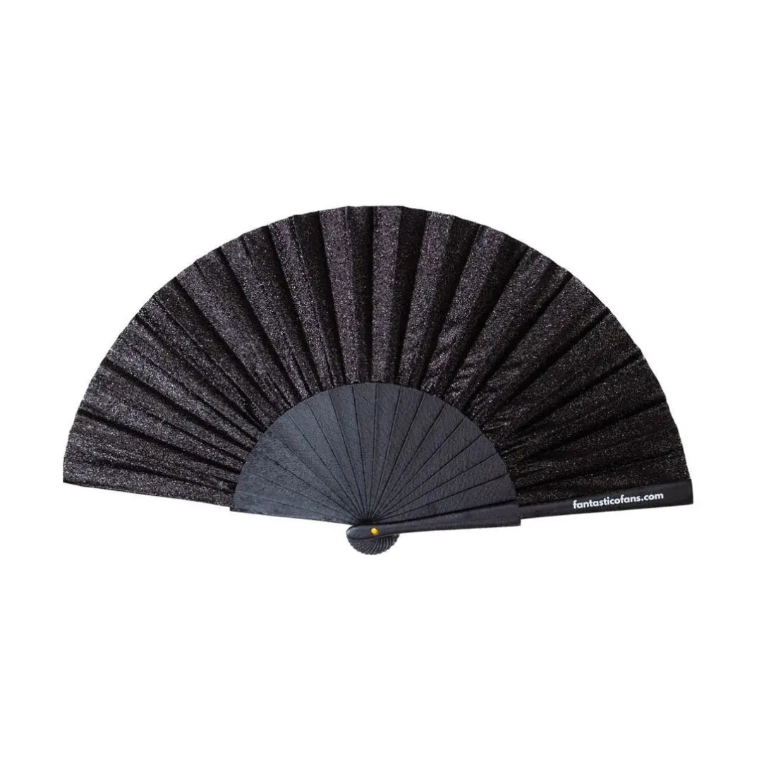 Fächer klein "Black Glitter"
