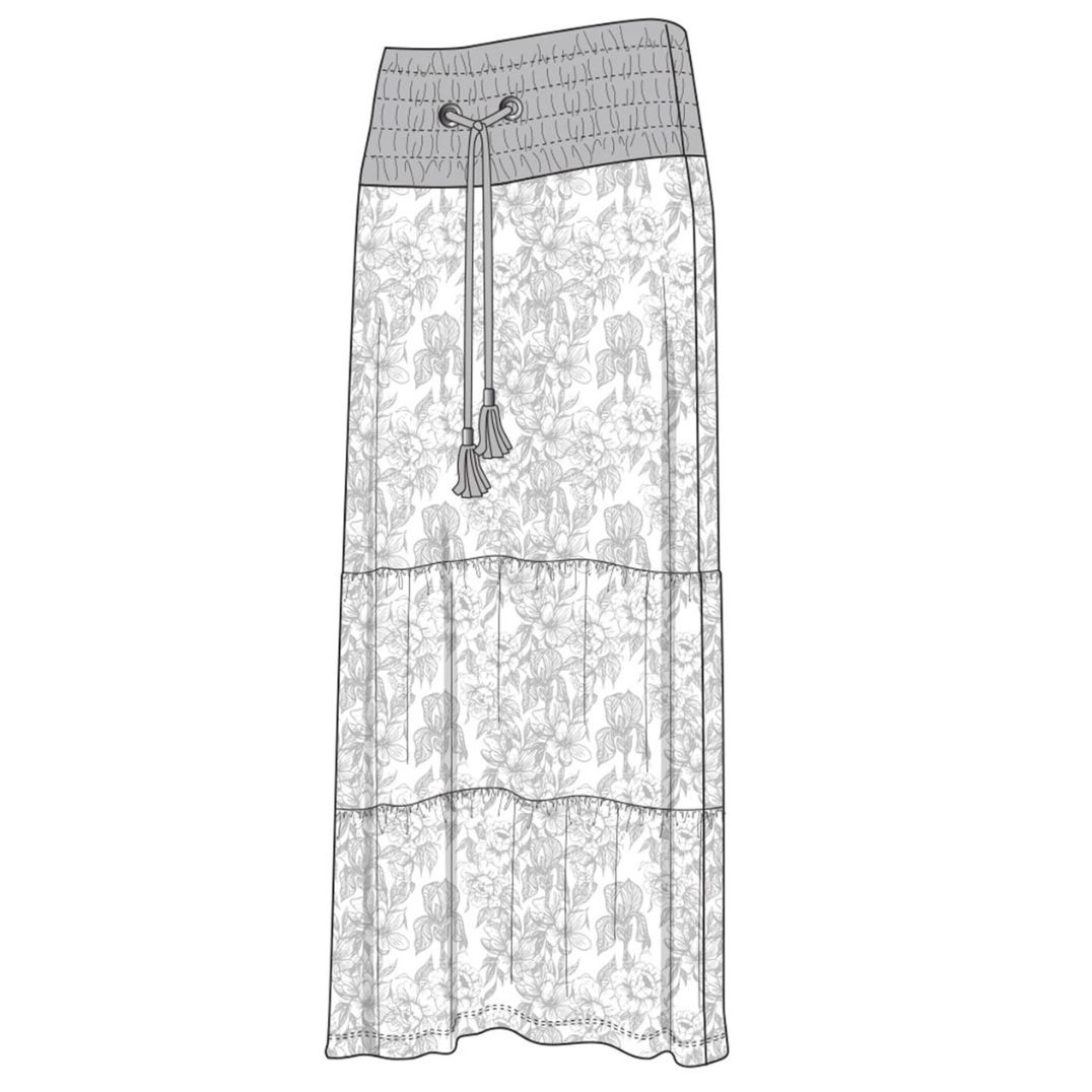 Maxirock "Solana Skirt" Olivine Green Peony – Bild 2