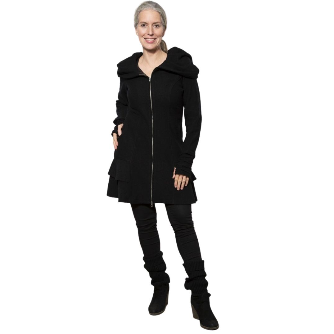 Kurzmantel aus Merinowolle "Natalia" Black – Bild 6