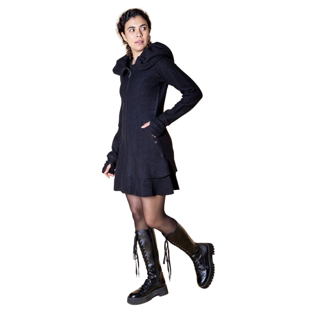 Kurzmantel aus Merinowolle "Natalia" Black – Bild 5