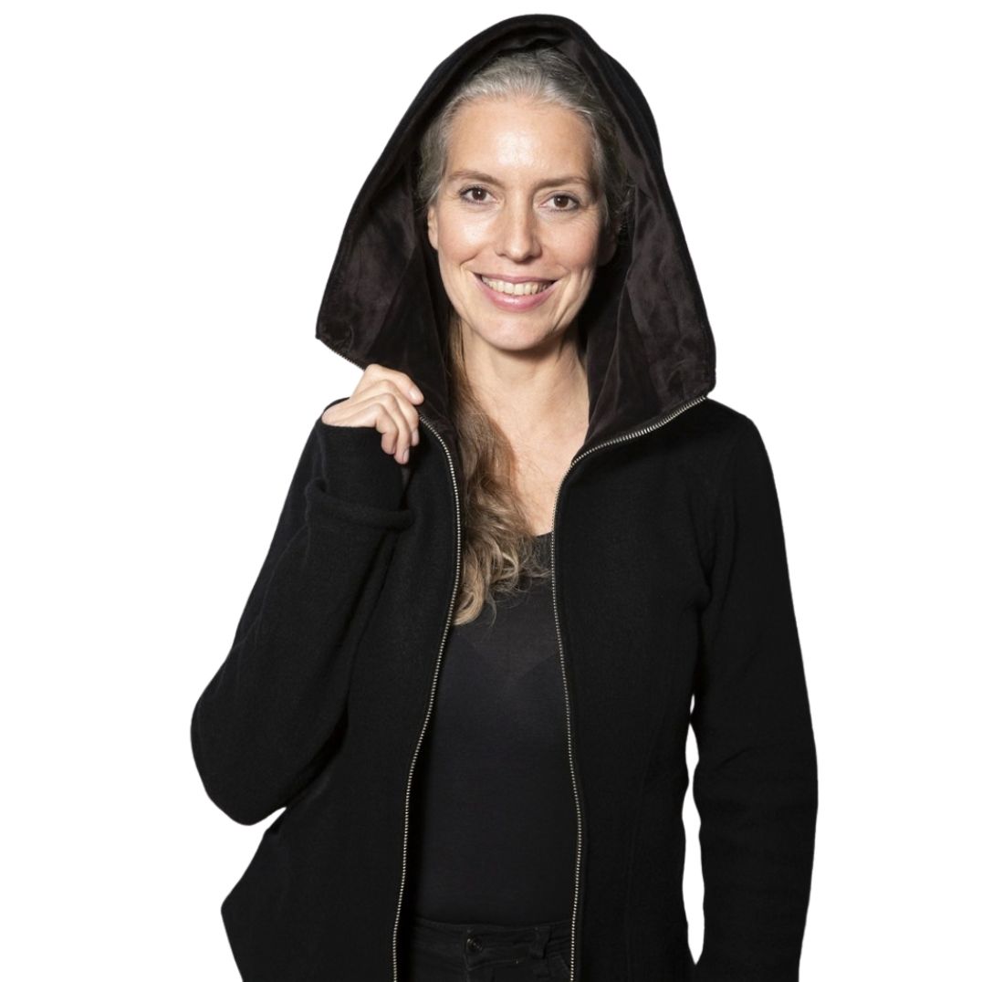 Jacke aus Merinowolle "Nayana" Black – Bild 2