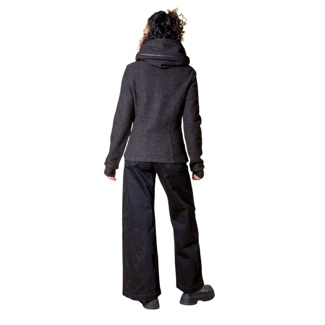 Jacke aus Merinowolle "Nayana" Coffee – Bild 2