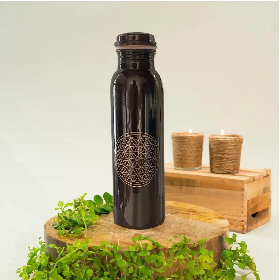 Kupferflasche "Blume des Lebens antik" 950ml